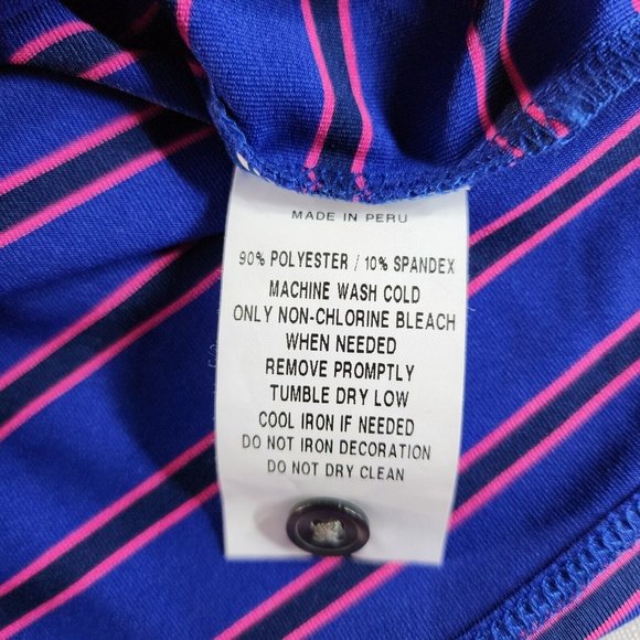 Greyson Polo Shirt Mens XL‎ Purple Striped Short Sleeve Golf Performance NWOT - Picture 4 of 11